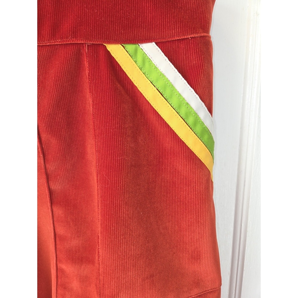 Vintage Inspired Smak Parlour Burnt Orange Corduroy Overall Dress. M - Picture 3 of 6